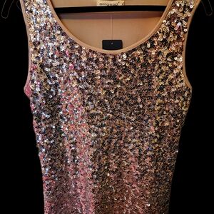 Silver Sequin Tank Top NWOT